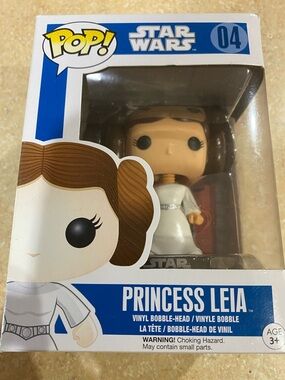 Funko Pop Star Wars 04 Princess Leia Bobble Head Vinyl Figure Blue Box